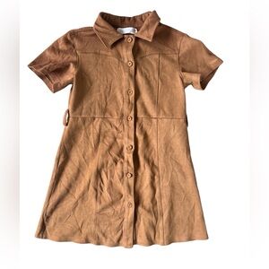 Zara Camel Faux Suede Button Down Dress | 7